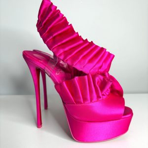 Christian Louboutin Froufrou Alta 150 Pink Satin Platform Heels Sandals 38 UK5