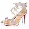 Christian Louboutin Choca Lux 100 Lurex AB/Specchio Version Lupin Sandals 38 UK 5