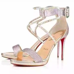 Christian Louboutin Choca Lux 100 Lurex AB/Specchio Version Lupin Sandals 38 UK 5
